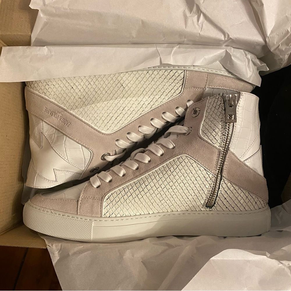 Zadig & Voltaire High Flash Keith Sneakers hi tops wedge white shoes NIB 41 11 - Picture 9 of 15